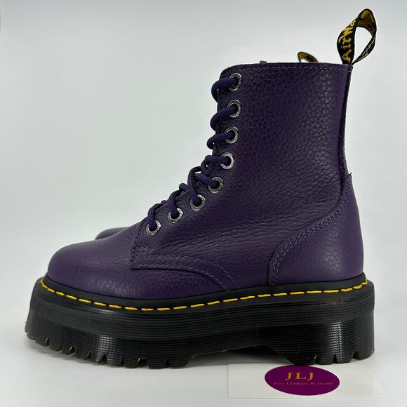 Dr. Martens Women's Jadon III Rick Purple Pisa Leather Platform Boots Size 5 - Picture 5 of 11